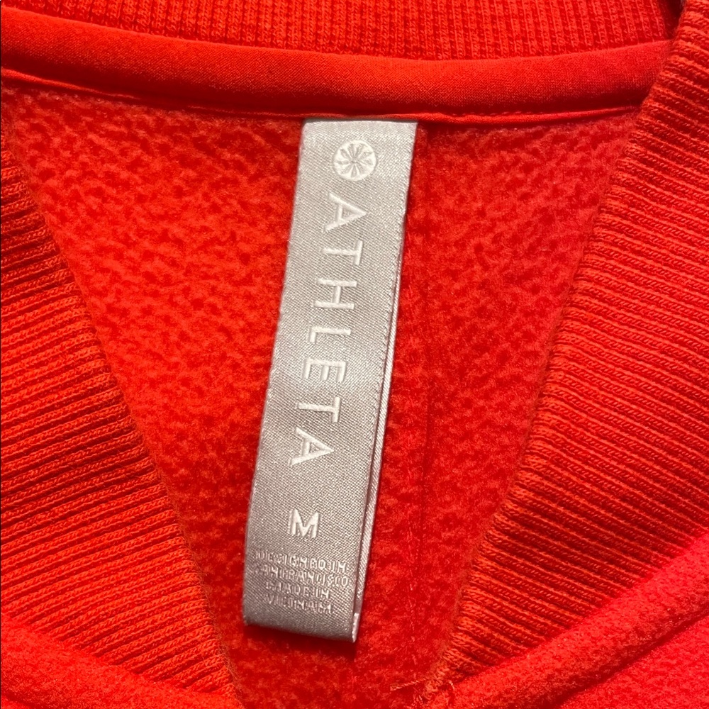 Athleta Zion Microfleece Women's Vibrant Red Bomber Jacket - Picture 3 of 7